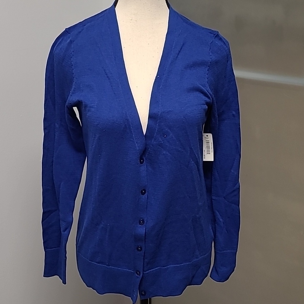 Amazon Essentials Size S Bright Blue Button Up Cardigan